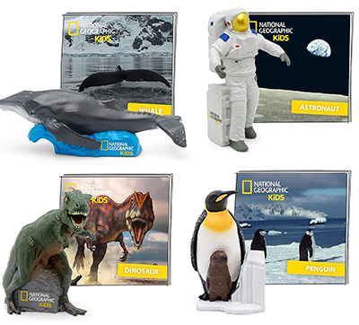 Tonie Kit: National Geographic kits including space, dinosaurs, penguins, and the ocean