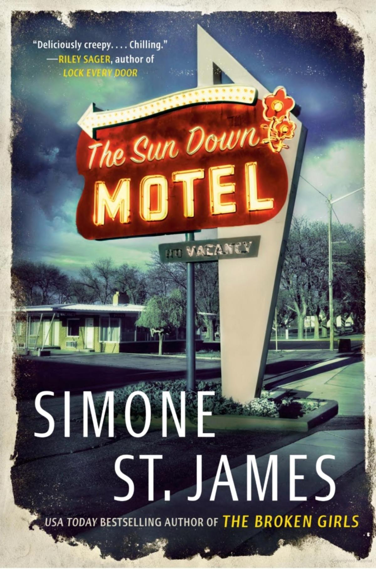 Book Cover Photo of a Motel with a Large Sign of Book Title