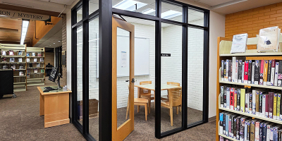 One of the library's group study rooms.