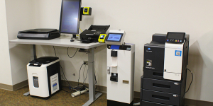 Copier, fax, & scanning machines in the library